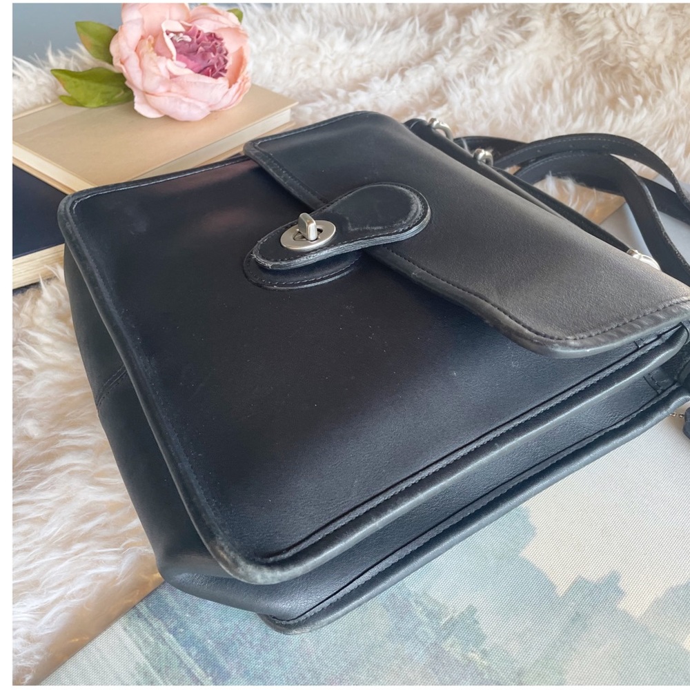 Coach Black Leather Bag  🎈 - Picture 8 of 12